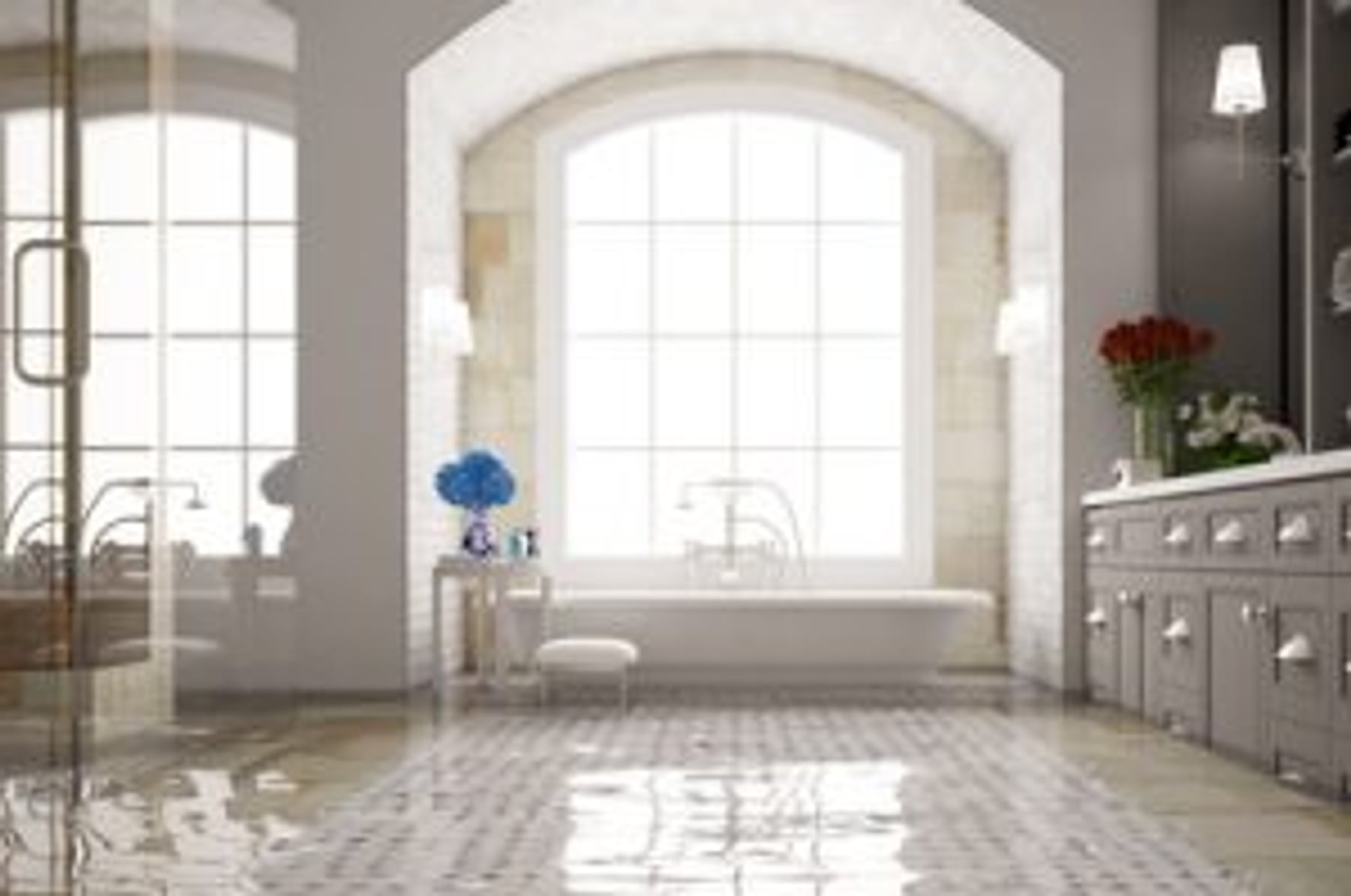 Elegantes Badezimmer nach der Renovierung