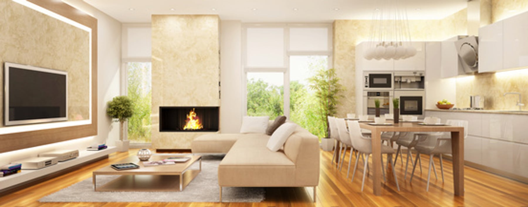 Modernes Wohnzimmer nach Renovierung durch Johannisson